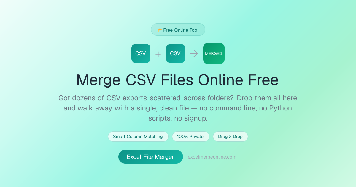 Merge CSV Files Online Free – CSV Merger Tool