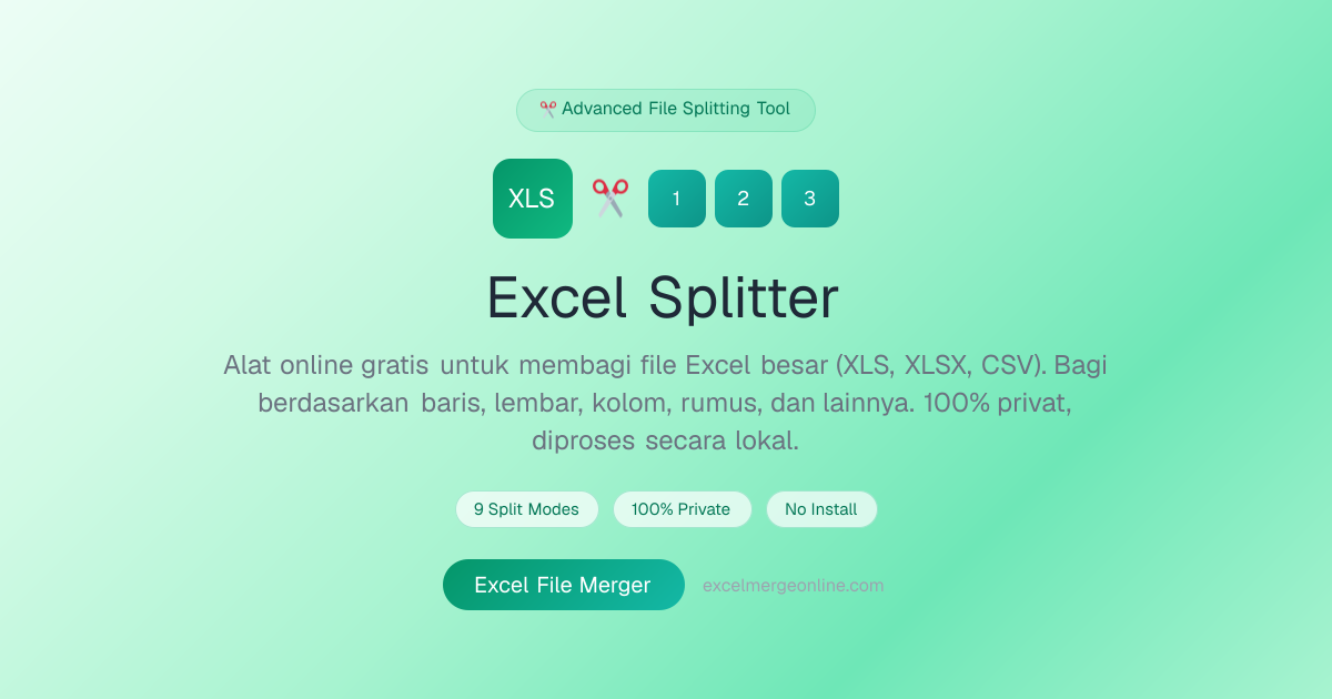 Excel Splitter - Bagi File XLS, XLSX, CSV Online